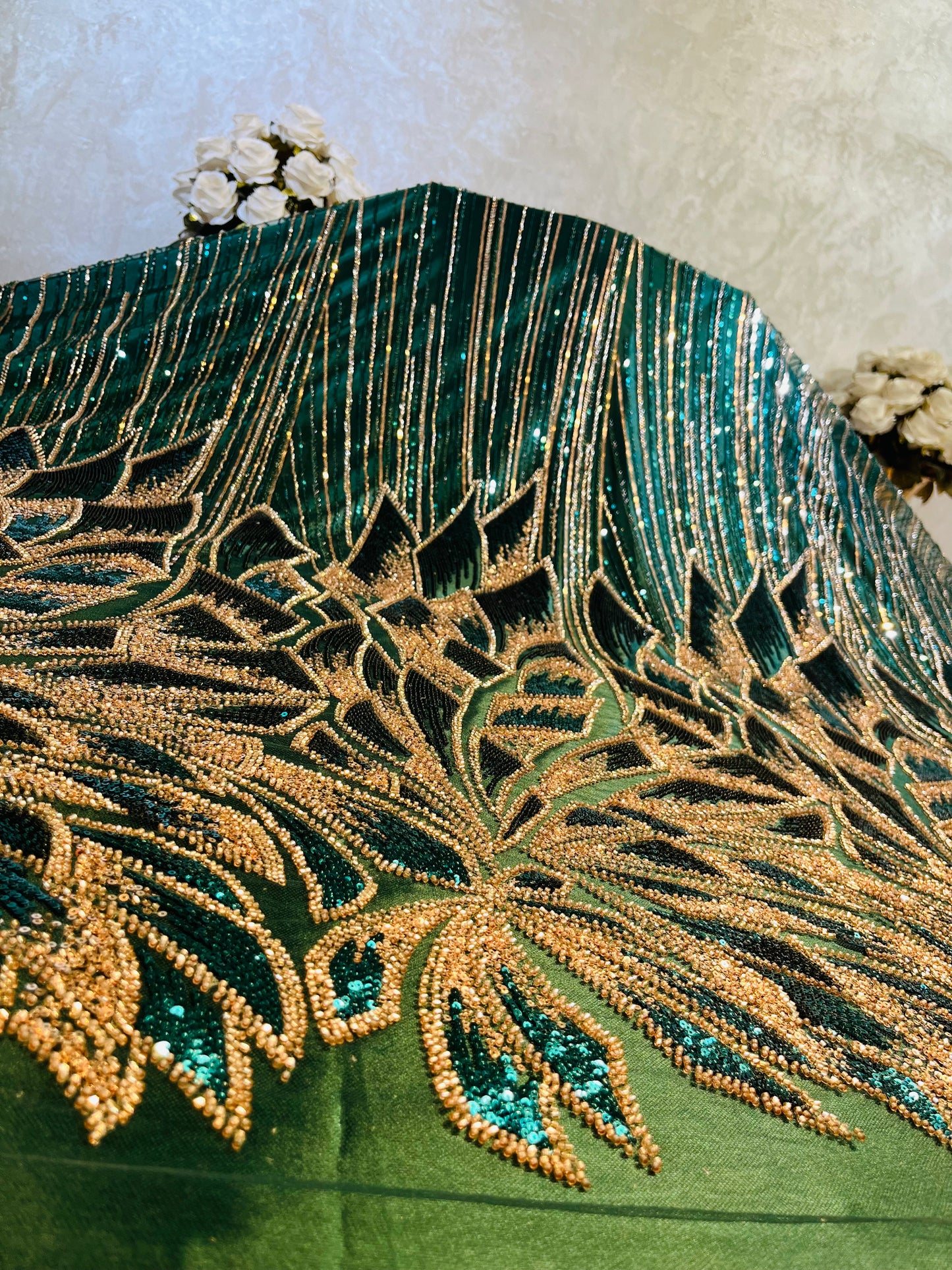 Tissu vert Rotana