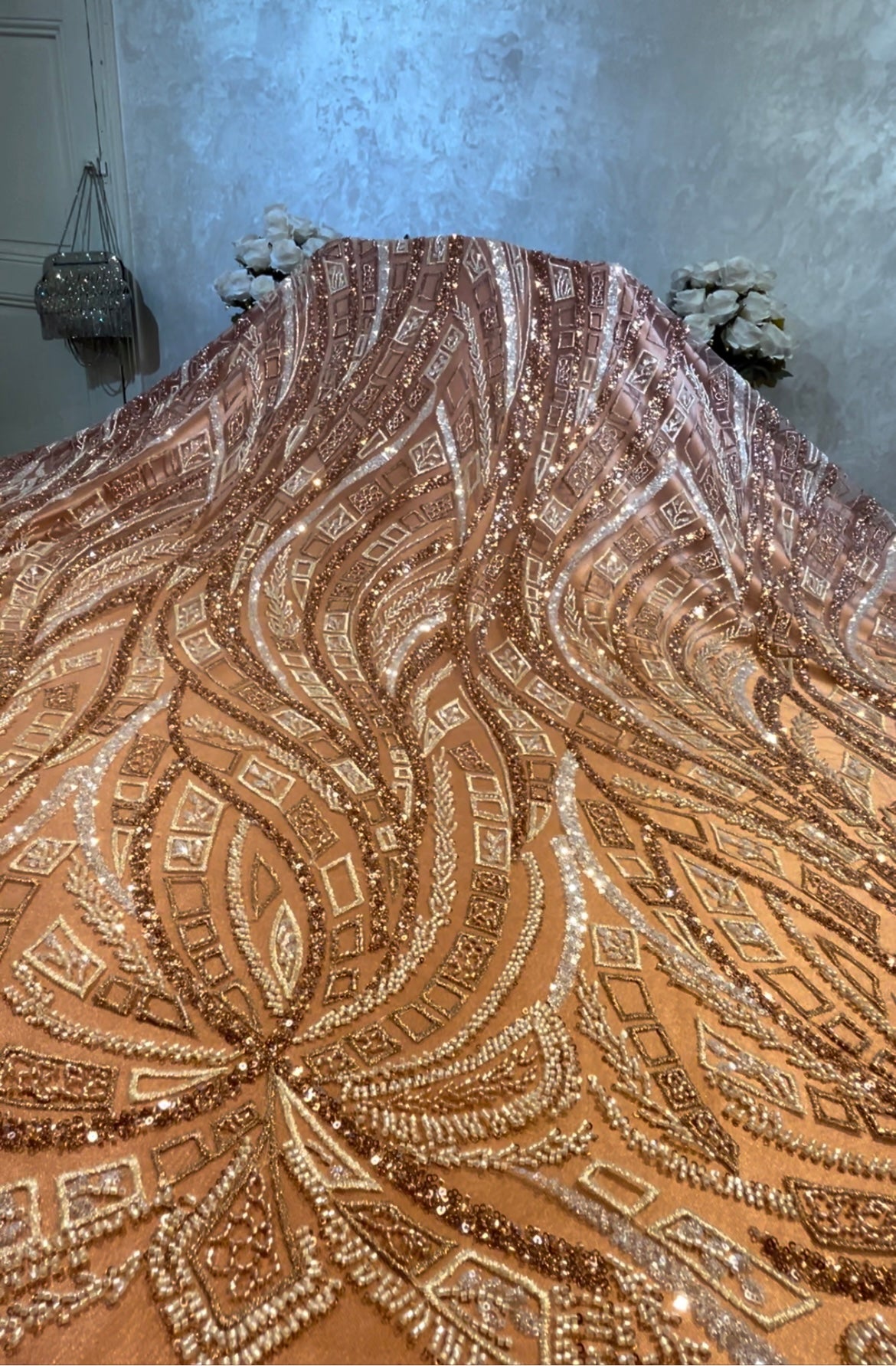 Tissu  Rose gold