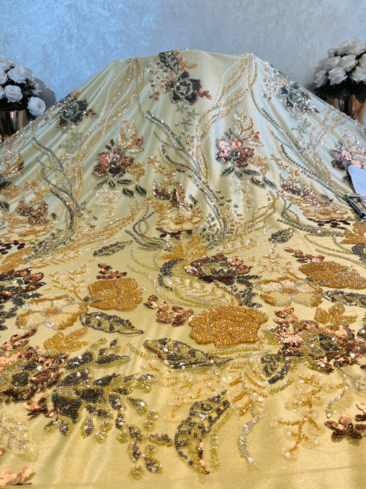 Tissu perle  ( 3 metre + fon )