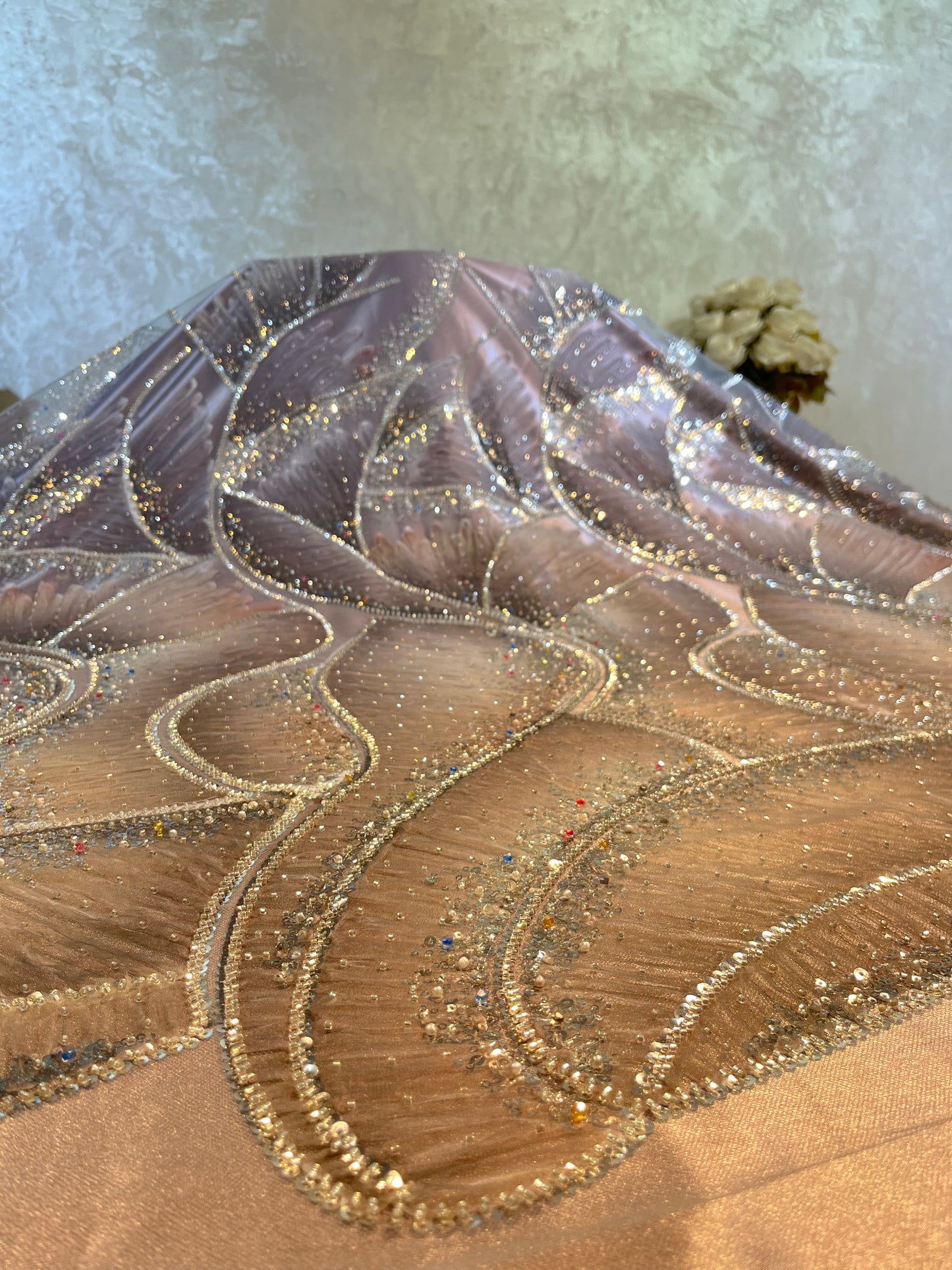Tissu perle ( 3 metre + fon )