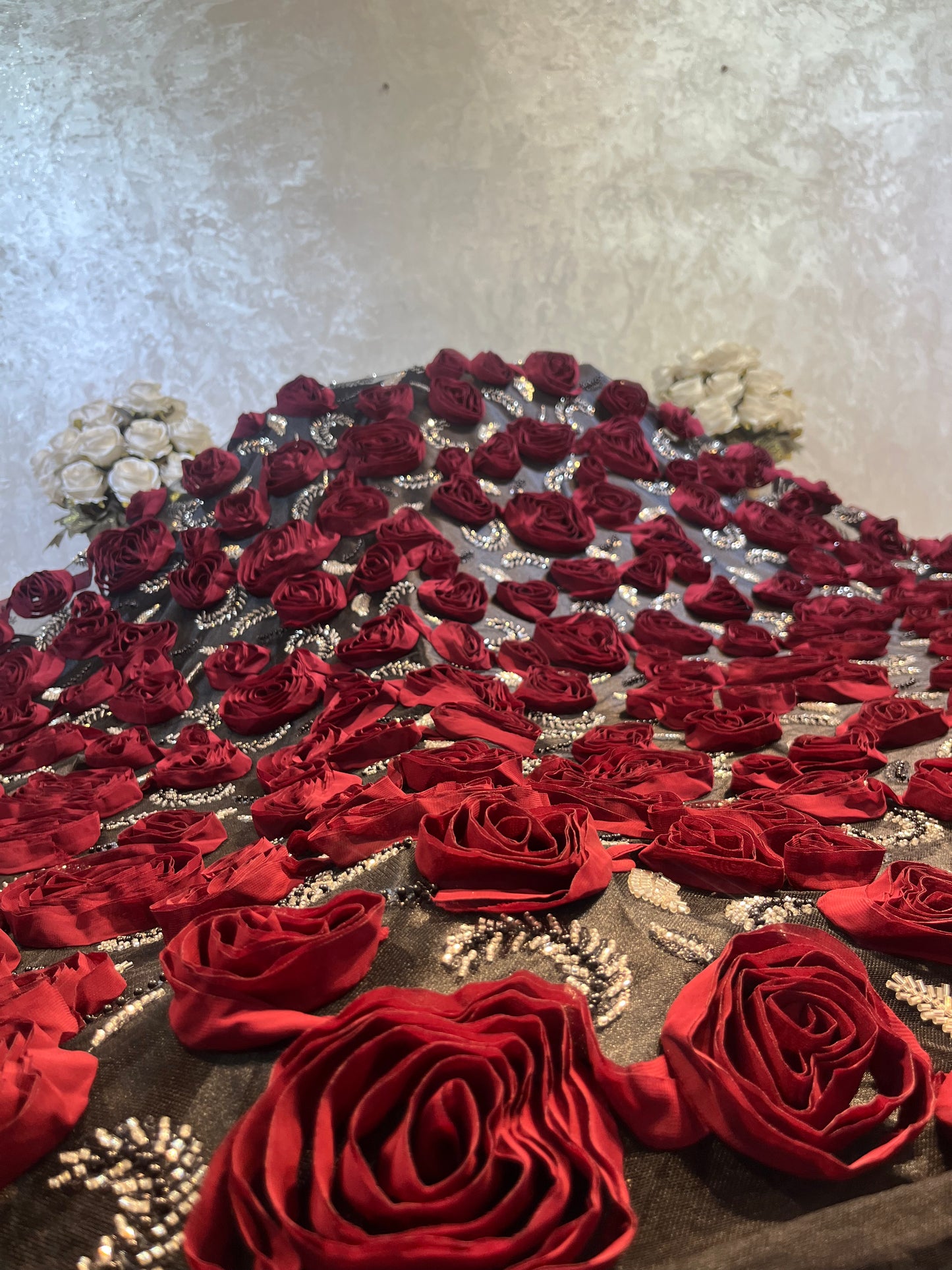 Tissu perle fleur