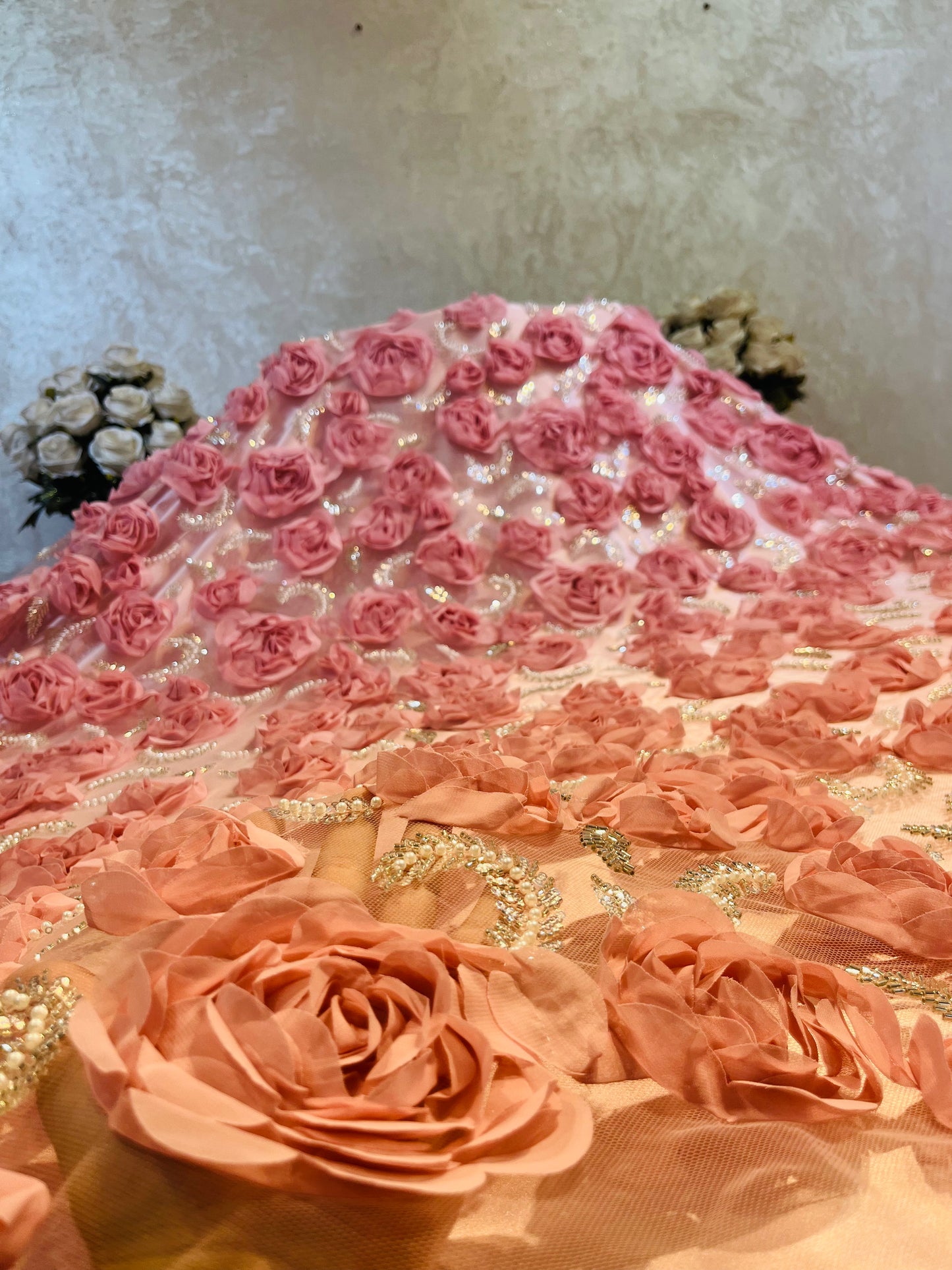 Tissu perle fleur