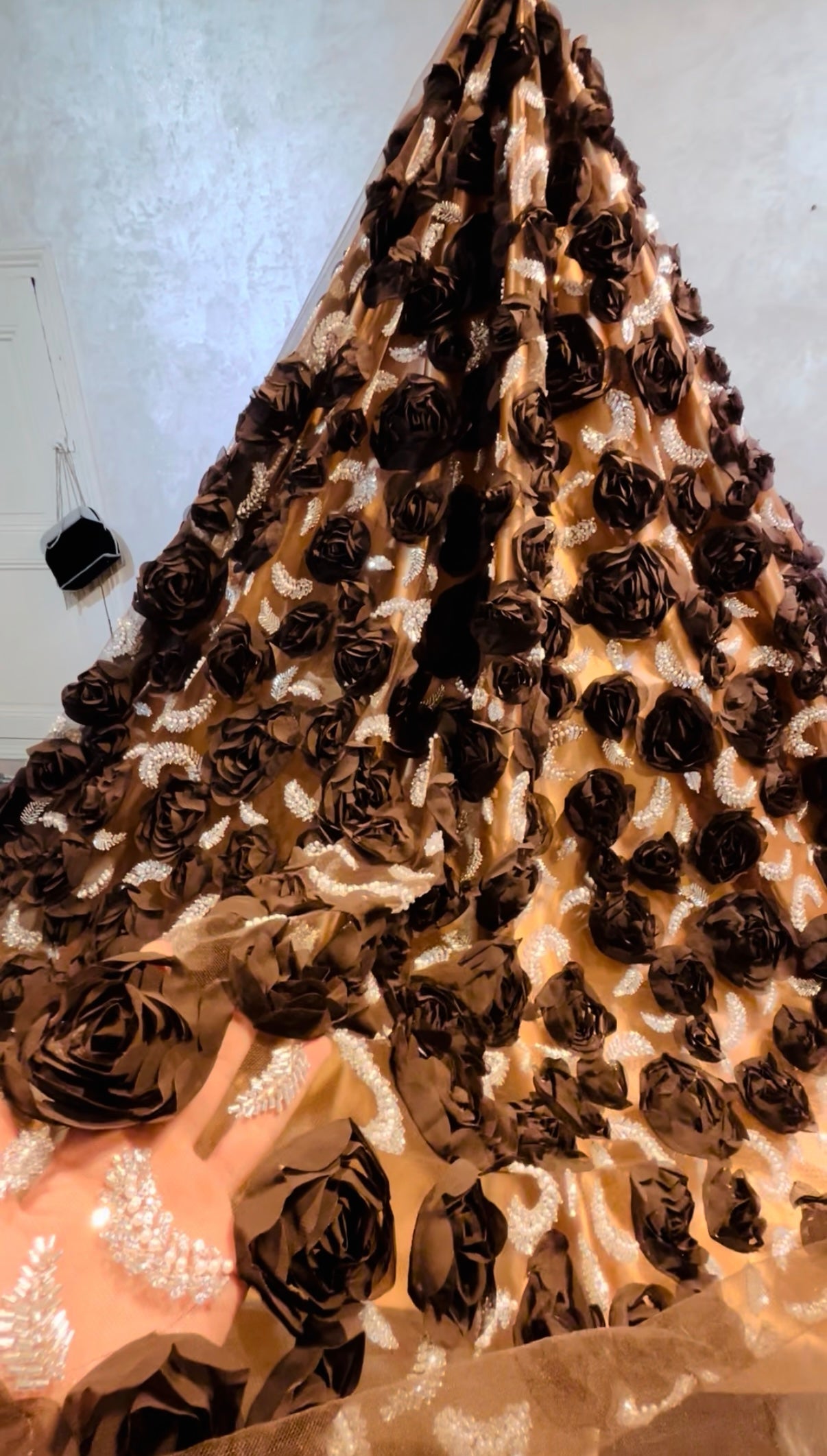 Tissu perle fleur